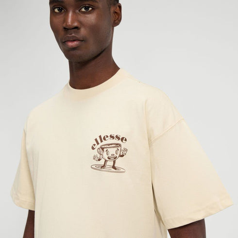 Ellesse tshirt for man אלס חולצה טישרט אוברסייז בצבע בז' לגבר
